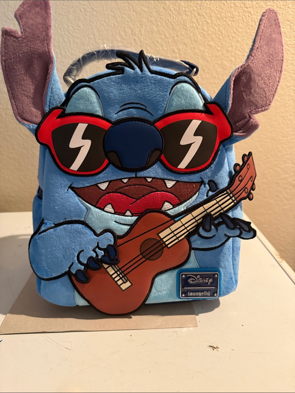 NWT Loungefly Disney Lilo & Stitch Plush Stitch Guitar Sunglasses Mini Backpack